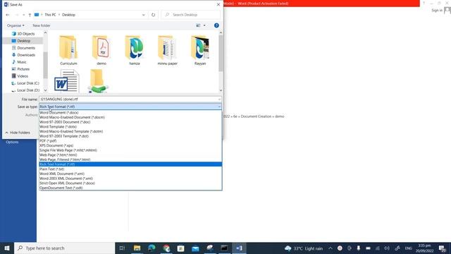 How to change rtf file into Microsoft Word .docx file type |how to save rtf as word смотреть онлайн