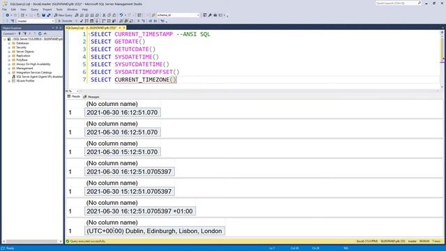 Getting the current date and time in SQL Server, and using timezones with DateTimeOffset смотреть онлайн