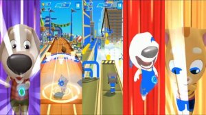 TALKING TOM HERO DASH " BLUE SUPER HERO TOM - SAVE THE ALL HEROES & FIND BOSS - GAMEPLAY ON MOBILE