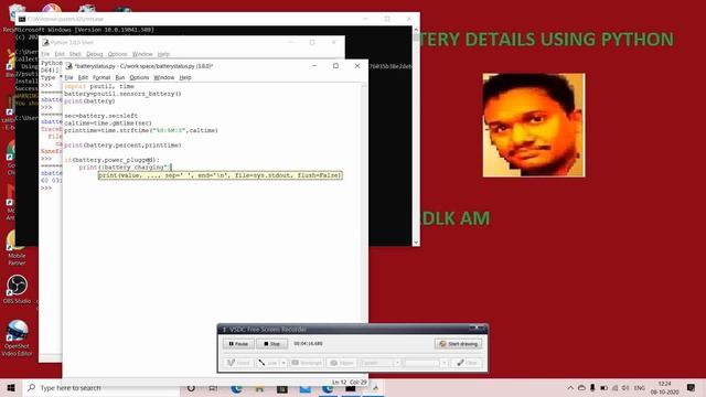 #1 battery status using python in telugu смотреть онлайн