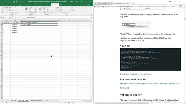 Lookup and return multiple values concatenated into one cell - Delimiting character смотреть онлайн