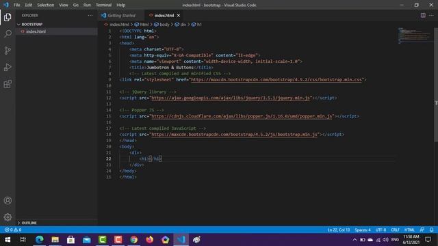 Jumbotron And Button | Explore Bootstrap | Lecture 3 смотреть онлайн