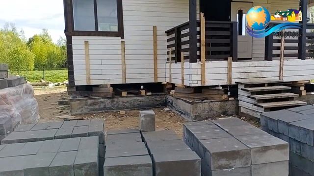 Подъем дома из бруса на 1,2м. смотреть онлайн