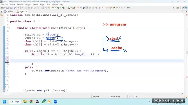 Anagram string in Java by Pradip #experingwithpradip #strings #programs смотреть онлайн