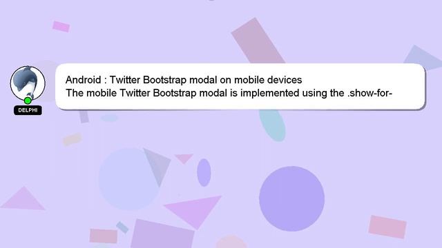 Android : Twitter Bootstrap modal on mobile devices смотреть онлайн