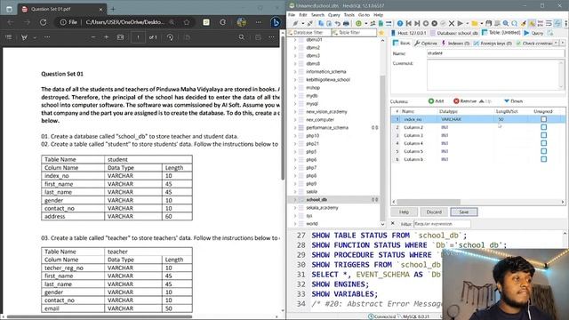 Data Base Task 01 | Create a Database Using HeidiSQL | 1st Year | Java Institute | DEWAKA DESHAN смотреть онлайн