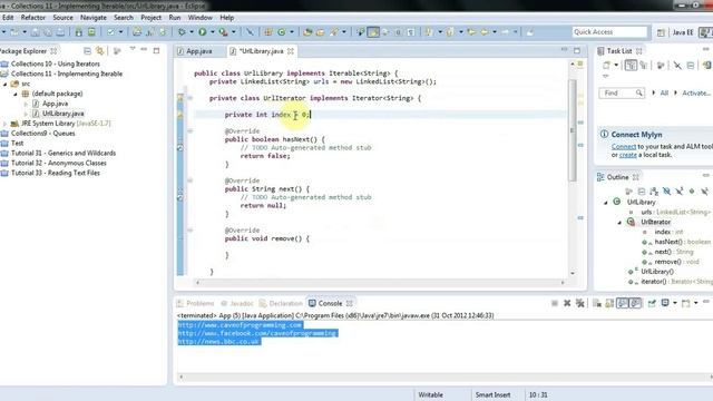 Implementing Iterable; Downloading Web Pages: Java Collections Framework Tutorial Part 11 смотреть онлайн