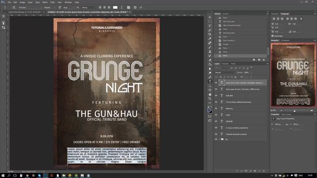 Grunge Night - Photoshop Poster Design смотреть онлайн