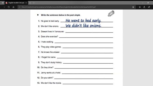 Past Simple Activities - Page 7