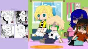 Реакция ЛБиСК на парня Маринетт как Коко//KITE