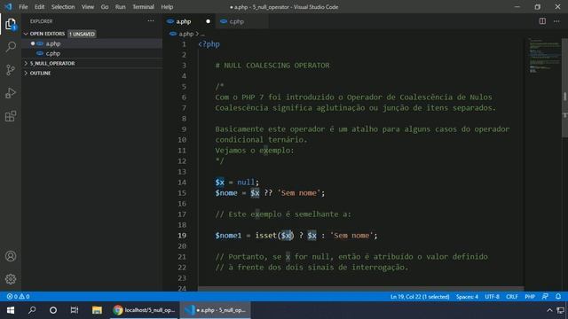 PHP 8 #066 NULL COALESCING OPERADOR смотреть онлайн