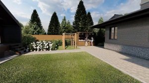 Ландшафтный дизайн участка 8 соток. Визуализация в скетчап. Видеообзор участка. Планировка участка