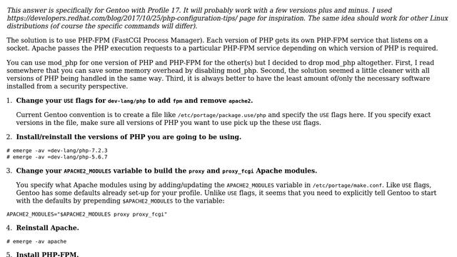 Unix & Linux: Running Multiple Versions of PHP Using Apache on Gentoo смотреть онлайн