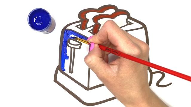 how to draw a toaster/ kitchen utensils / як намалювати тостер / кухонне приладдя смотреть онлайн