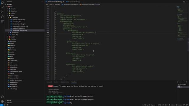 Video #20 - Documentamos los metodos de TESTIMONIALS (LARAVEL y DOCKER) смотреть онлайн