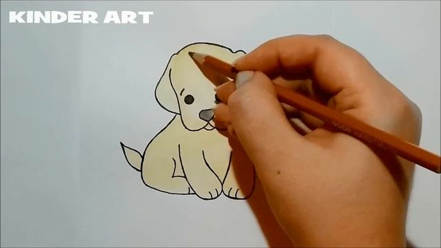 Как нарисовать милого щенка поэтапно | How to draw a cute puppy смотреть онлайн