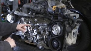 Subaru forester Снимаю Мотор ej20 и замена ремня ГРМ, метки и особенности при замене