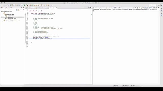 Java Programmieren lernen | char und boolean - 011 смотреть онлайн