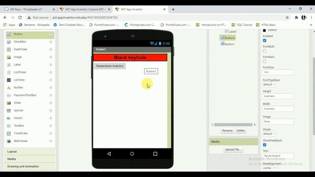 Get the Thingspeak graphs on Blackkeyhole mobile app|MIT App Inventor|Nodemcu Esp8266 смотреть онлайн
