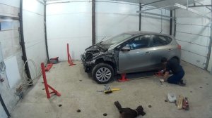 Постановка авто на самодельный напольный стапель