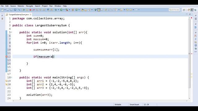 Kadane's Algorithm | Maximum Sum Subarray Problem in java смотреть онлайн