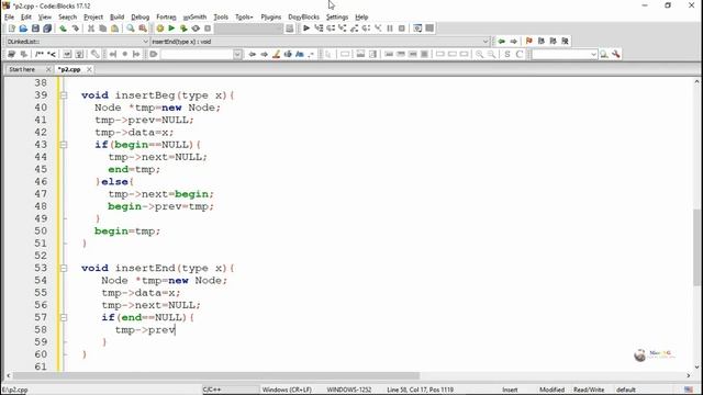 C++ program sort doubly linked list смотреть онлайн