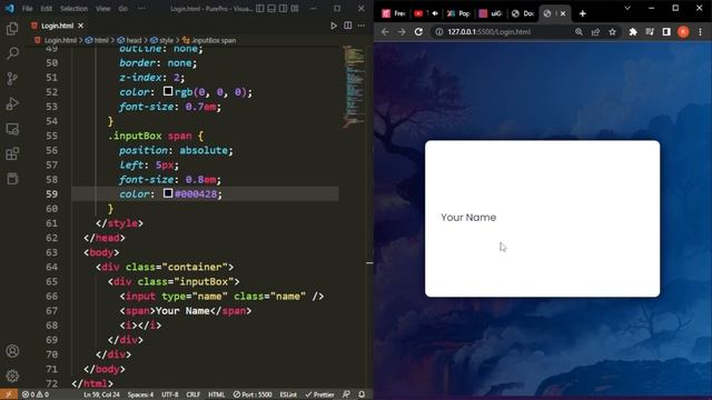?How to make html css input label animation | floating placeholder text input in html @codeinfarm смотреть онлайн