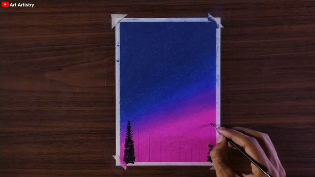 Moonlight Evening Sky Scenery | Pink & Blue | Easy Soft Pastels Drawing for beginners | Art Artistr смотреть онлайн