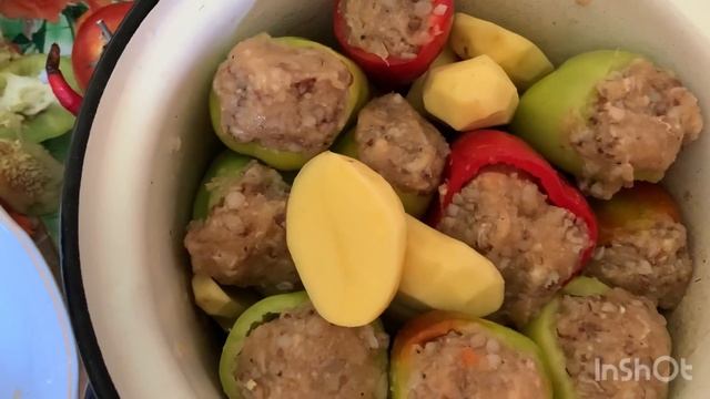 Фаршированный перец ? с картошкой ? / Обед/ Природа ? смотреть онлайн