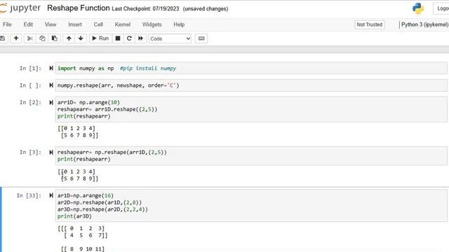 Python Numpy Reshape Function | Python Code Examples | Python Tutorial смотреть онлайн