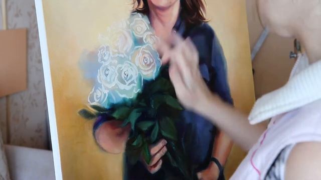 Рисую поэтапно портрет маслом на заказ | Time lapse oil painting смотреть онлайн