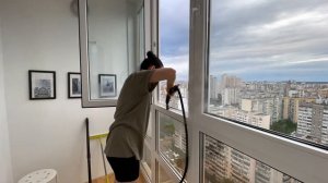 Как ПОМЫТЬ ОКНА на высоком этаже.Чистые окна БЕЗ РАЗВОДОВ.Мой опыт.Мотивация на уборку.