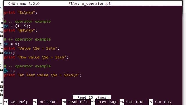 Perl Miscellaneous Operators Example смотреть онлайн
