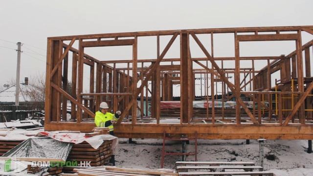 2. Строительство каркасного дома под ключ. Сборка стен. смотреть онлайн