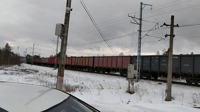 Электровоз ВЛ11.8-591/590Б с грузовым поездом перегон Каналстрой - Вербилки 14.03.2023 смотреть онлайн