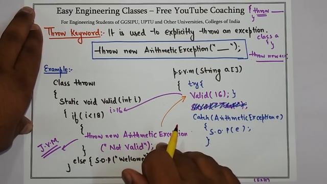 L49: Throw Keyword in Java Exception Handling | Java Tutorial | Java Programming Lectures in Hindi смотреть онлайн