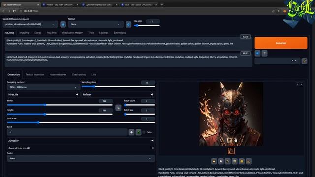 CYBER FASHION SKULLS в STABLE DIFFUSION смотреть онлайн
