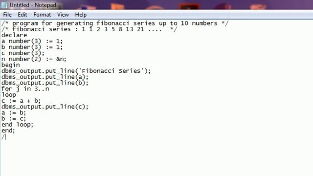 PL/SQL Program: Generation of Fibonacci Series in Telugu смотреть онлайн