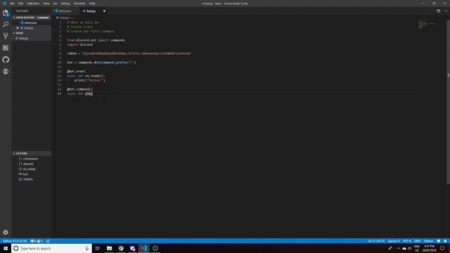 Python Discord Bot Tutorial #1 | Basic Command смотреть онлайн