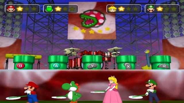 Mario Party 5 - Mini-Game Battle (4 Players, Mario vs Yoshi vs Peach vs Luigi) смотреть онлайн