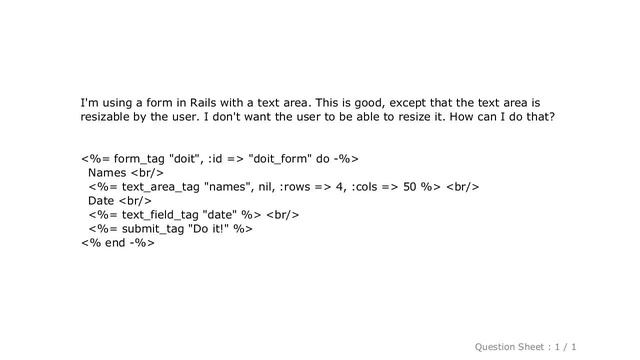 HTML : Make text area not resizeable смотреть онлайн