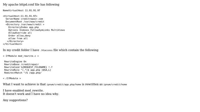 DevOps & SysAdmins: RewriteRule is not working .htaccess смотреть онлайн
