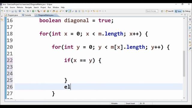 diagonal matrix in java смотреть онлайн
