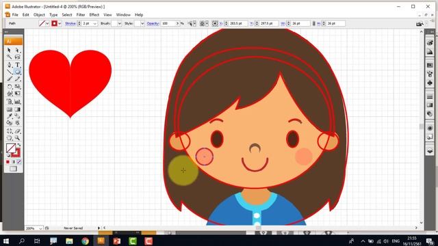 การวาดการ์ตูนด้วยเครื่องมือพื้นฐานและ Pen Tool ในโปรแกรม Illustrator смотреть онлайн