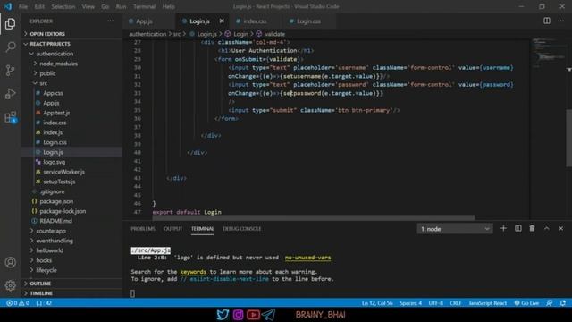Project - 2 Authentication Part III ll React JS full Playlist 2022 ll Brainy Bhai смотреть онлайн