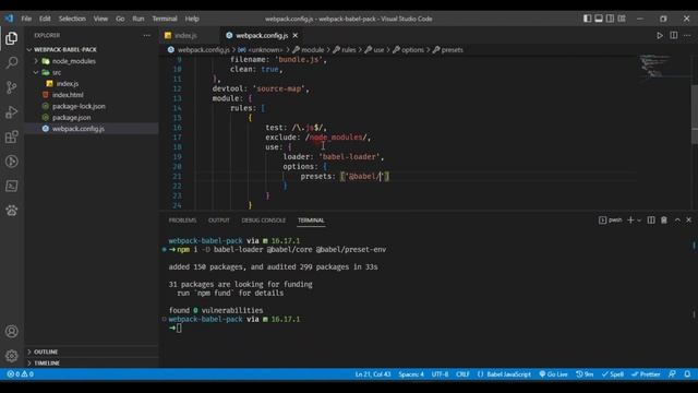 Webpack 5 & Babel JS configure смотреть онлайн