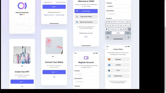 TKNO - NFT Marketplace Mobile App Figma Templaete token NFT смотреть онлайн
