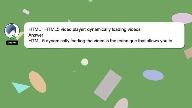 HTML : HTML5 video player: dynamically loading videos смотреть онлайн