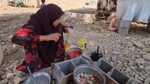 Documentary on the life of Iranian villagers: the implementation of concreting in front of the tent