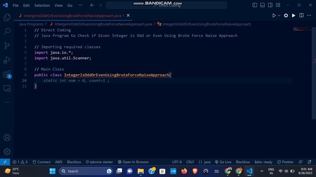 Java Program to Check if Given Integer is Odd or Even Using Brute Force Naive Approach | DC | смотреть онлайн